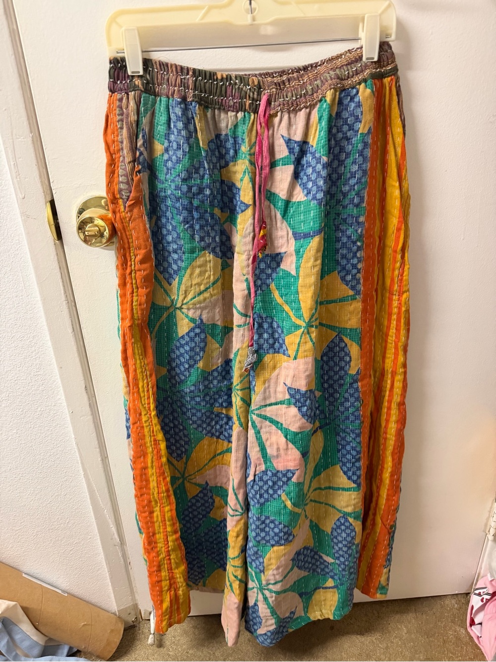 Reversible Boho Floral Patchwork Maxi Skirt - Multicolor